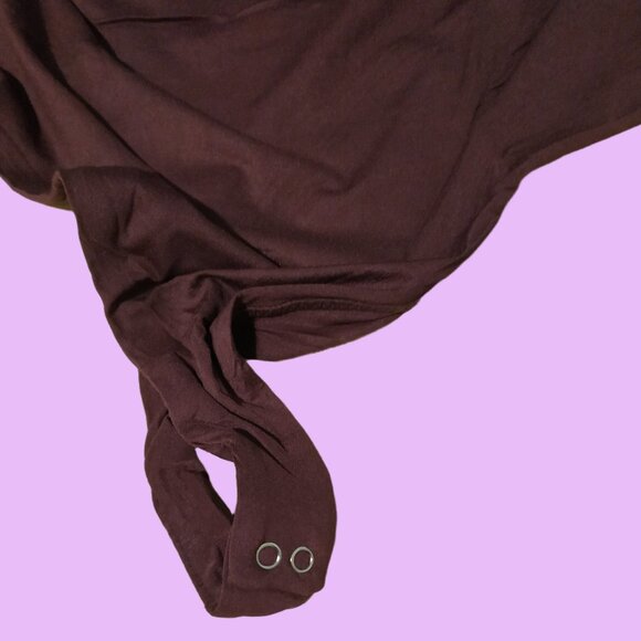 Off-the-Shoulder Long-Sleeve Double Lined Thong Bodysuit - Picture 7 of 8